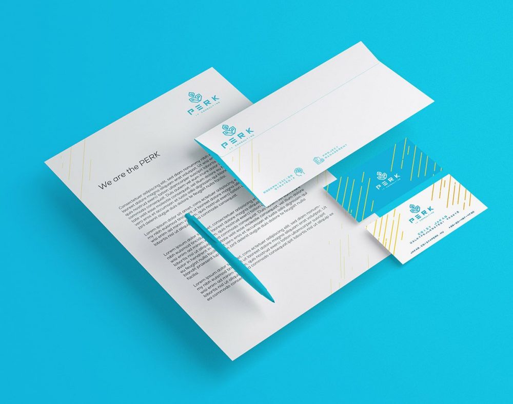 perk consulting brand identity logo moodboard concept floating design